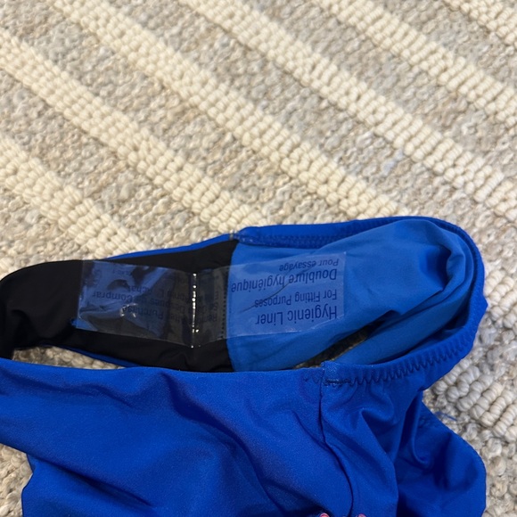 Vibrant Blue and Pink Patterned One Piece Swimsuit - Picture 5 of 5